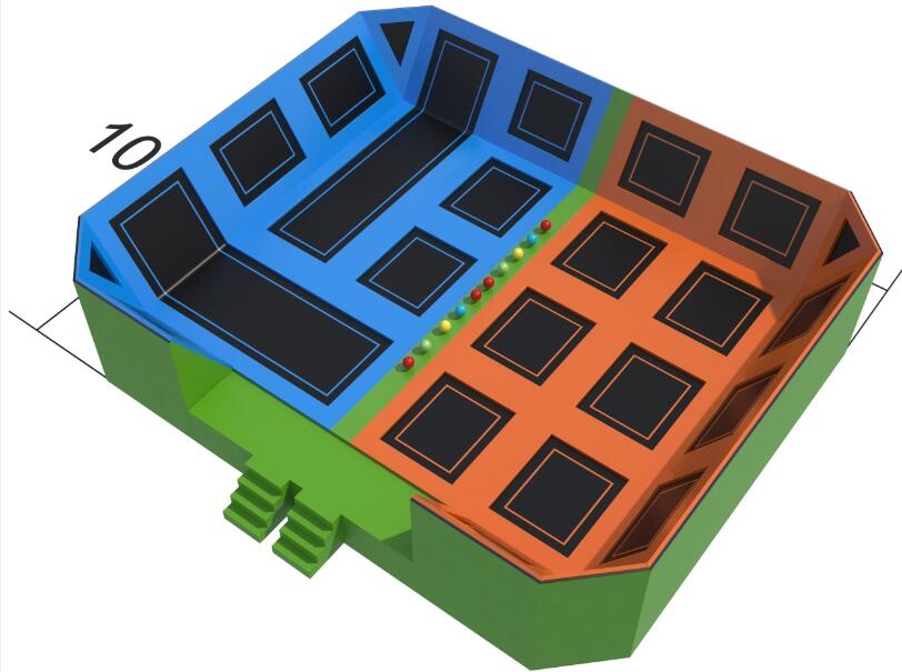 Dodgeball court in jump zone for amusement park