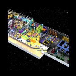 CYBERPUNK STYLE INDOOR CHILDREN PLAYGROUND WITH TRAMPOLINE