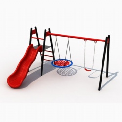 COMMERCIAL OUTDOOR ROPE SWING SET WITH SLIDE