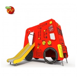 VIBRANT OUTDOOR PLAYGROUND SLIDE FIRE TRUCK