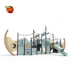 COMMERCIAL HDPE KIDS PLAY SET WITH TUBE SLIDE