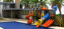 Kids Water house play structure with slide