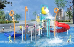 Water playground stainless steel for swimming pool
