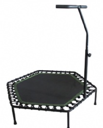 Jump sport for fitness trampoline with handle