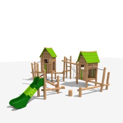 wood playground slide