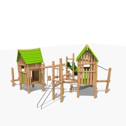wood playground slide